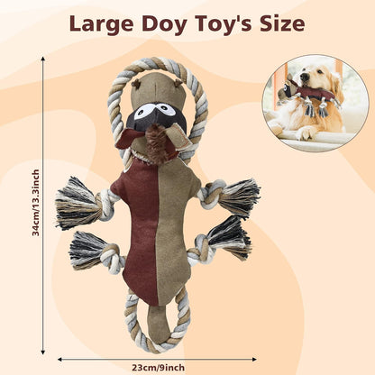 Dog Toys for Aggressive Chewers,Tough Indestructible Dog Toys,Squeaky Toys for Large Dogs,Durable Dog Chew Toys (Auburn)