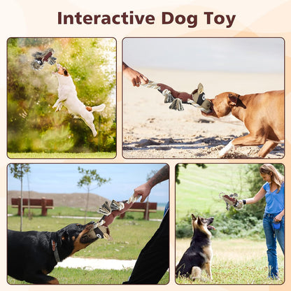 Dog Toys for Aggressive Chewers,Tough Indestructible Dog Toys,Squeaky Toys for Large Dogs,Durable Dog Chew Toys (Auburn)