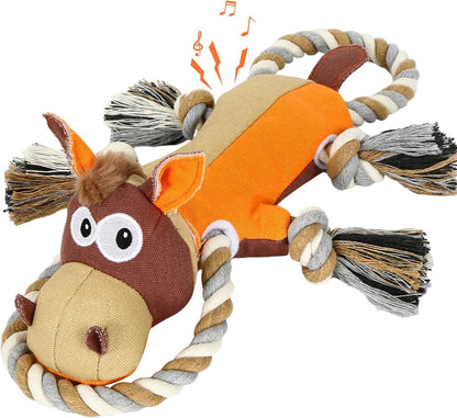 Dog Toys for Aggressive Chewers,Tough Indestructible Dog Toys,Squeaky Toys for Large Dogs,Durable Dog Chew Toys (Auburn)