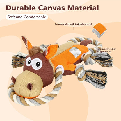 Dog Toys for Aggressive Chewers,Tough Indestructible Dog Toys,Squeaky Toys for Large Dogs,Durable Dog Chew Toys (Auburn)