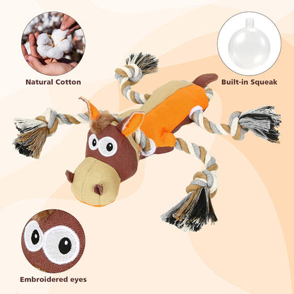 Dog Toys for Aggressive Chewers,Tough Indestructible Dog Toys,Squeaky Toys for Large Dogs,Durable Dog Chew Toys (Auburn)