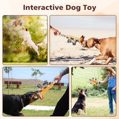 Dog Toys for Aggressive Chewers,Tough Indestructible Dog Toys,Squeaky Toys for Large Dogs,Durable Dog Chew Toys (Auburn)