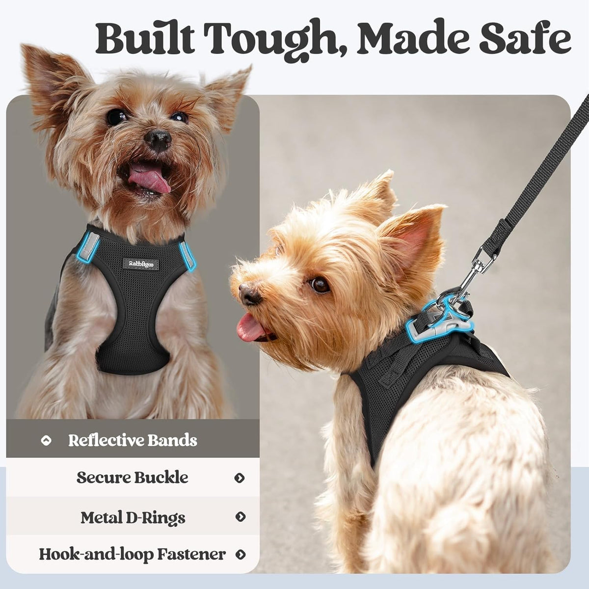 Dog Harness Small Sized and Leash Set, Step-in Puppy Pet Vest - Colors B