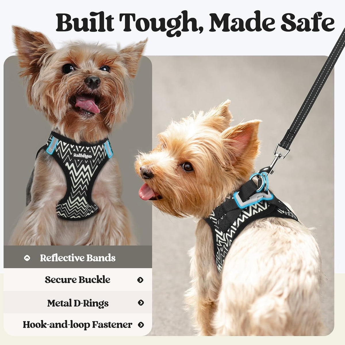 Dog Harness Small Sized and Leash Set, Step-in Puppy Pet Vest - Colors B
