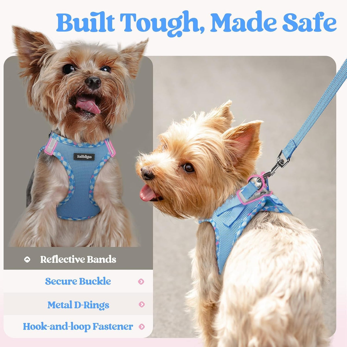 Dog Harness Small Sized and Leash Set, Step-in Puppy Pet Vest - Colors B