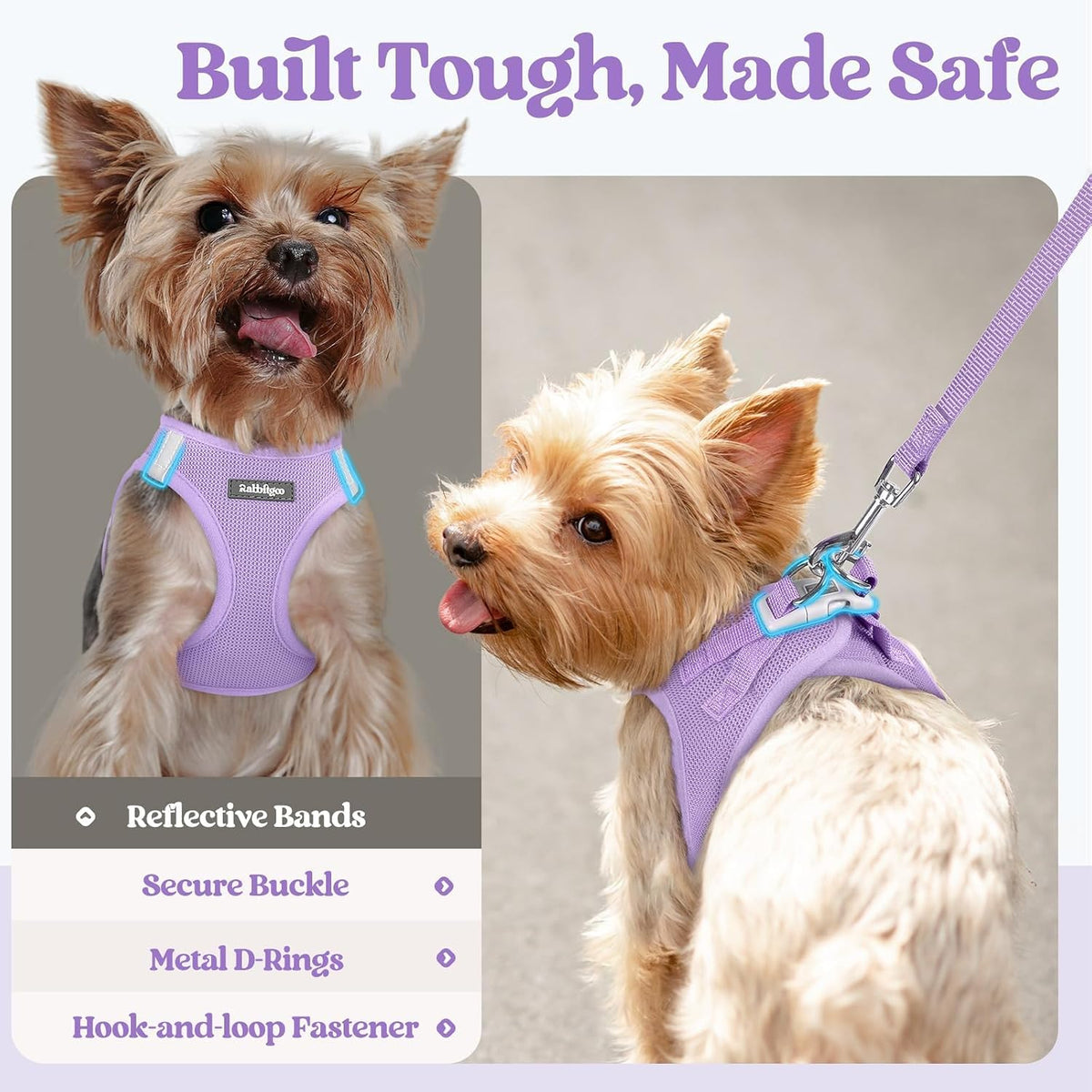 Dog Harness Small Sized and Leash Set, Step-in Puppy Pet Vest - Colors B