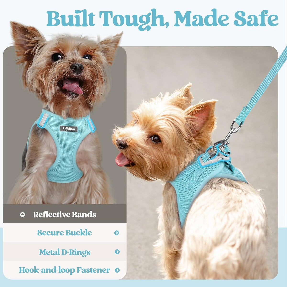 Dog Harness Small Sized and Leash Set, Step-in Puppy Pet Vest - Colors B