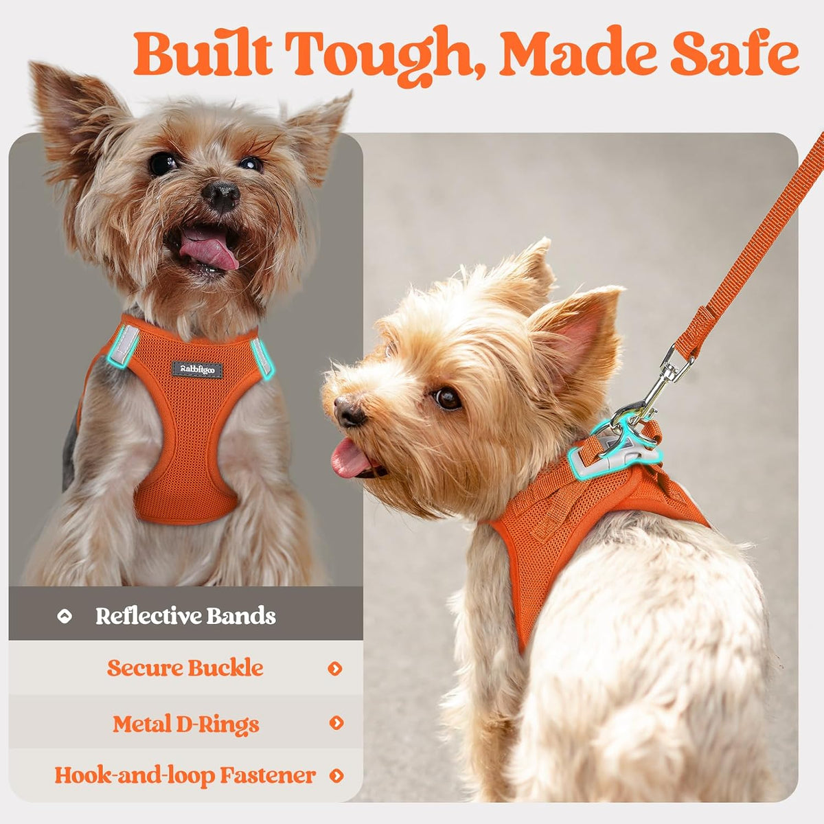 Dog Harness Small Sized and Leash Set, Step-in Puppy Pet Vest - Colors B