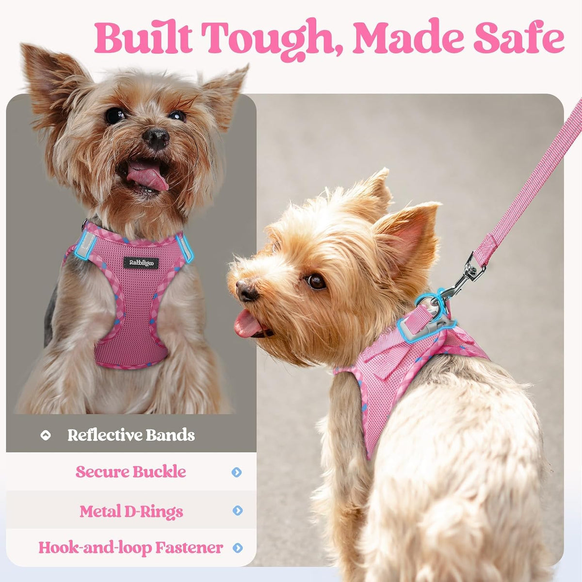 Dog Harness Small Sized and Leash Set, Step-in Puppy Pet Vest - Colors B