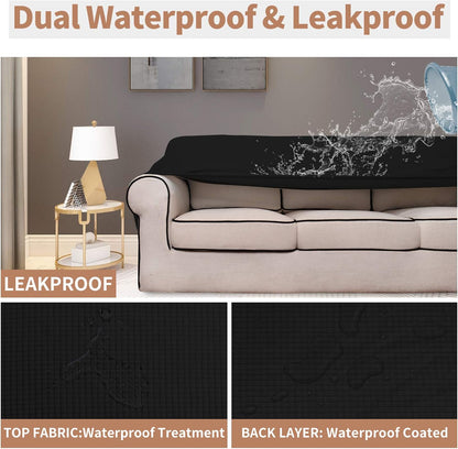 100% Waterproof Couch Cover, 3 Cushion Couch Slipcover for Sofa