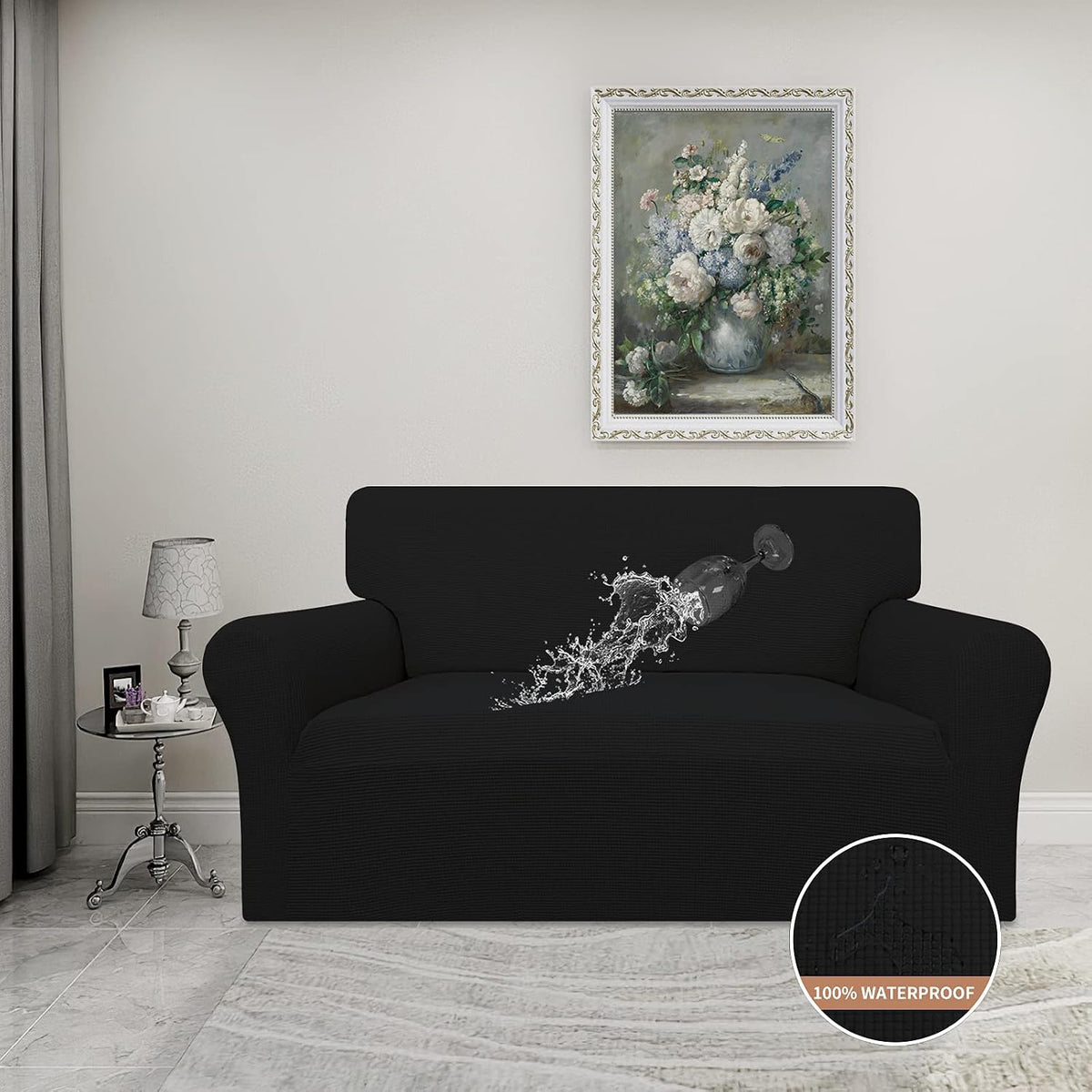 100% Waterproof Couch Cover, 3 Cushion Couch Slipcover for Sofa
