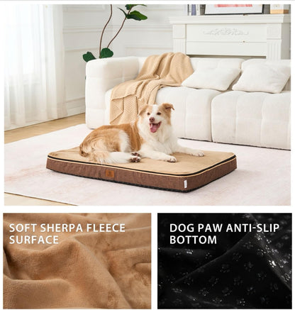 Orthopedic Memory Foam XXL Dog Bed - 6" Thick Beds for Extra Large Sized Dog - Waterproof Removable Washable Cover & Wrap-Around Zipper - Ultimate Comfort & Easy Maintenance, Dary Grey