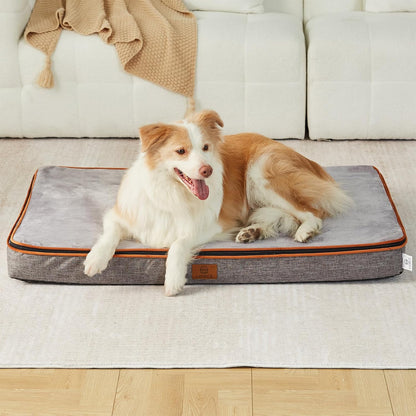 Orthopedic Memory Foam XXL Dog Bed - 6" Thick Beds for Extra Large Sized Dog - Waterproof Removable Washable Cover & Wrap-Around Zipper - Ultimate Comfort & Easy Maintenance, Dary Grey