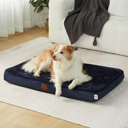 Orthopedic Memory Foam XXL Dog Bed - 6" Thick Beds for Extra Large Sized Dog - Waterproof Removable Washable Cover & Wrap-Around Zipper - Ultimate Comfort & Easy Maintenance, Dary Grey