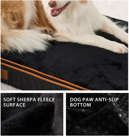 Orthopedic Memory Foam XXL Dog Bed - 6" Thick Beds for Extra Large Sized Dog - Waterproof Removable Washable Cover & Wrap-Around Zipper - Ultimate Comfort & Easy Maintenance, Dary Grey