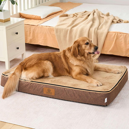 Orthopedic Memory Foam XXL Dog Bed - 6" Thick Beds for Extra Large Sized Dog - Waterproof Removable Washable Cover & Wrap-Around Zipper - Ultimate Comfort & Easy Maintenance, Dary Grey