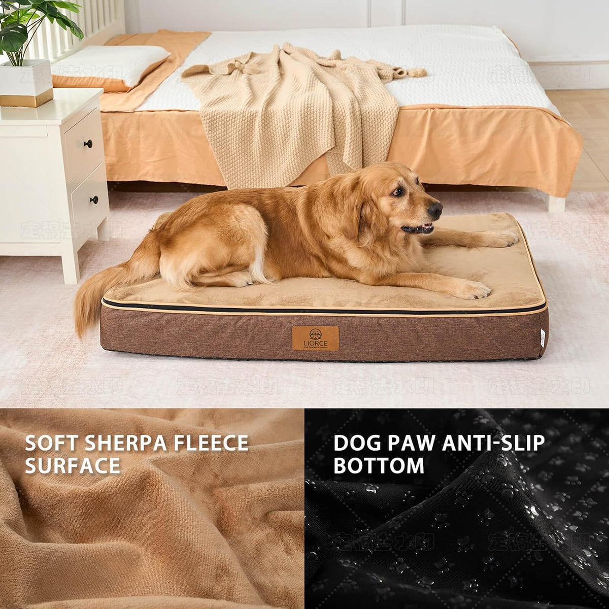 Orthopedic Memory Foam XXL Dog Bed - 6" Thick Beds for Extra Large Sized Dog - Waterproof Removable Washable Cover & Wrap-Around Zipper - Ultimate Comfort & Easy Maintenance, Dary Grey