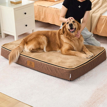 Orthopedic Memory Foam XXL Dog Bed - 6" Thick Beds for Extra Large Sized Dog - Waterproof Removable Washable Cover & Wrap-Around Zipper - Ultimate Comfort & Easy Maintenance, Dary Grey