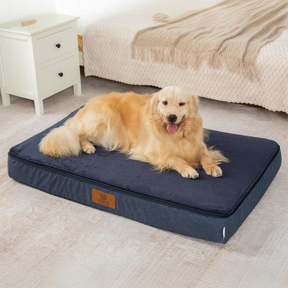 Orthopedic Memory Foam XXL Dog Bed - 6" Thick Beds for Extra Large Sized Dog - Waterproof Removable Washable Cover & Wrap-Around Zipper - Ultimate Comfort & Easy Maintenance, Dary Grey