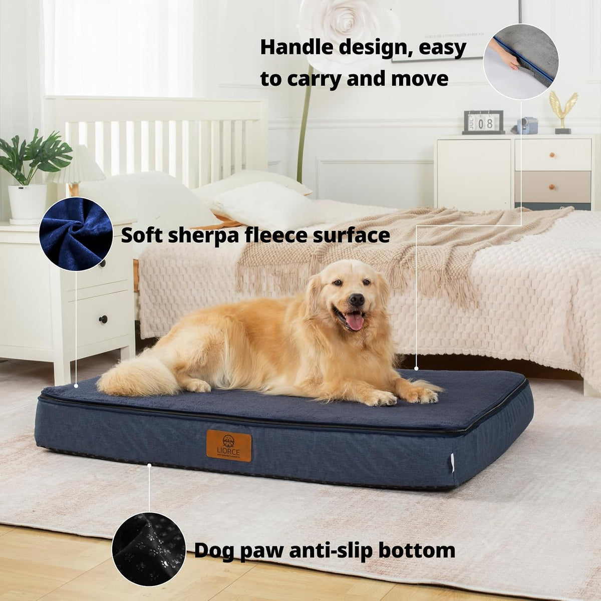 Orthopedic Memory Foam XXL Dog Bed - 6" Thick Beds for Extra Large Sized Dog - Waterproof Removable Washable Cover & Wrap-Around Zipper - Ultimate Comfort & Easy Maintenance, Dary Grey