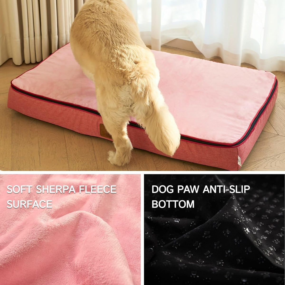 Orthopedic Memory Foam XXL Dog Bed - 6" Thick Beds for Extra Large Sized Dog - Waterproof Removable Washable Cover & Wrap-Around Zipper - Ultimate Comfort & Easy Maintenance, Dary Grey
