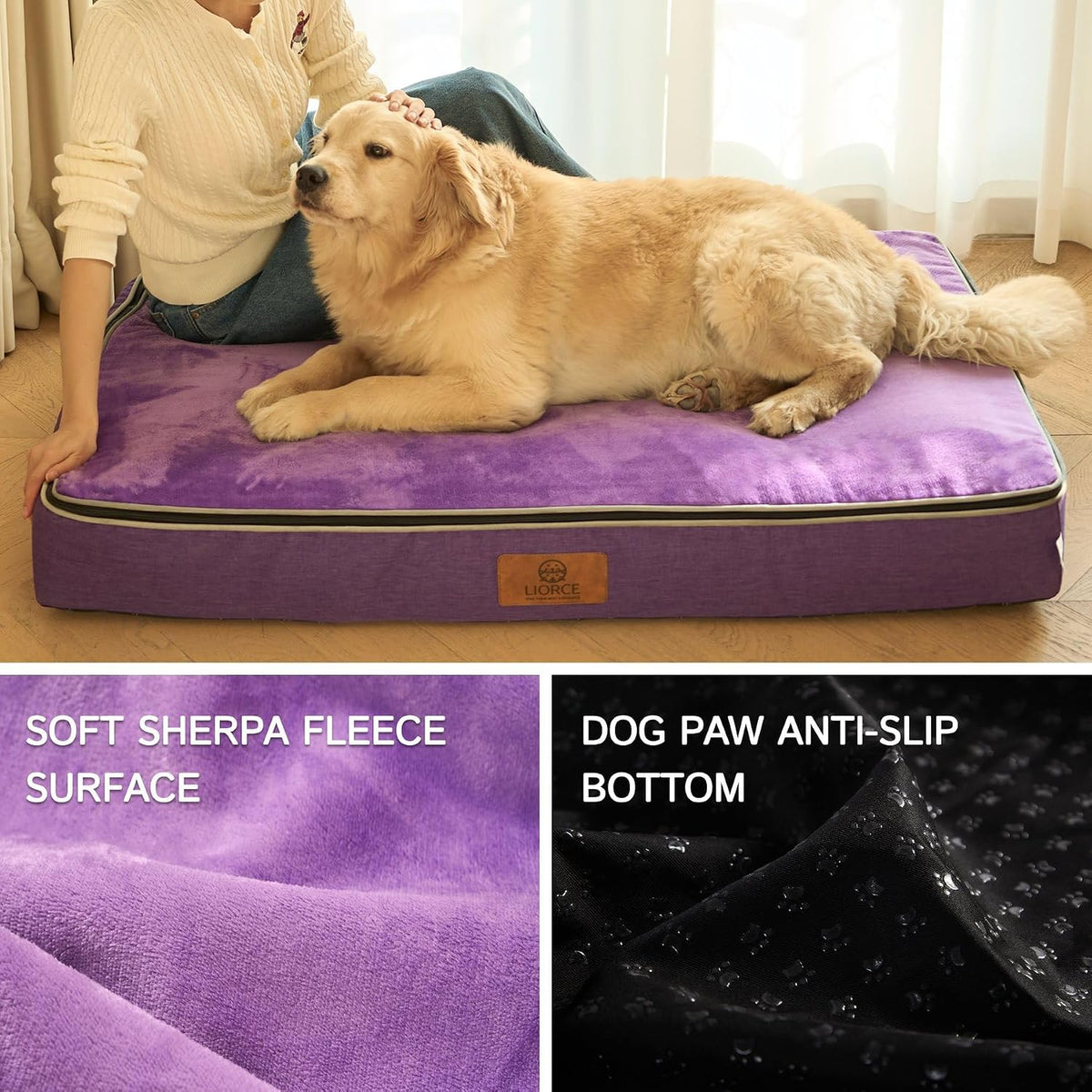 Orthopedic Memory Foam XXL Dog Bed - 6" Thick Beds for Extra Large Sized Dog - Waterproof Removable Washable Cover & Wrap-Around Zipper - Ultimate Comfort & Easy Maintenance, Dary Grey