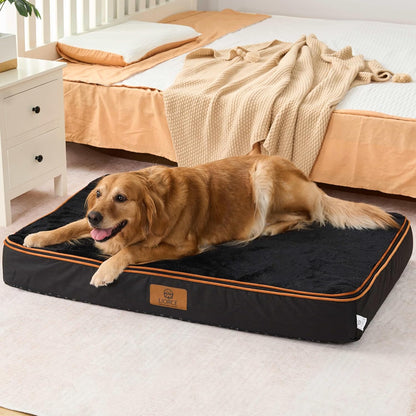 Orthopedic Memory Foam XXL Dog Bed - 6" Thick Beds for Extra Large Sized Dog - Waterproof Removable Washable Cover & Wrap-Around Zipper - Ultimate Comfort & Easy Maintenance, Dary Grey