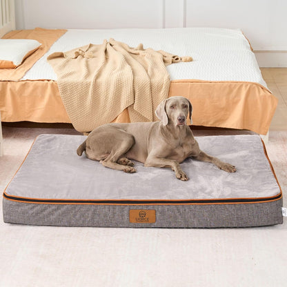 Orthopedic Memory Foam XXL Dog Bed - 6" Thick Beds for Extra Large Sized Dog - Waterproof Removable Washable Cover & Wrap-Around Zipper - Ultimate Comfort & Easy Maintenance, Dary Grey
