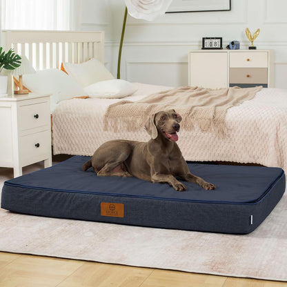 Orthopedic Memory Foam XXL Dog Bed - 6" Thick Beds for Extra Large Sized Dog - Waterproof Removable Washable Cover & Wrap-Around Zipper - Ultimate Comfort & Easy Maintenance, Dary Grey