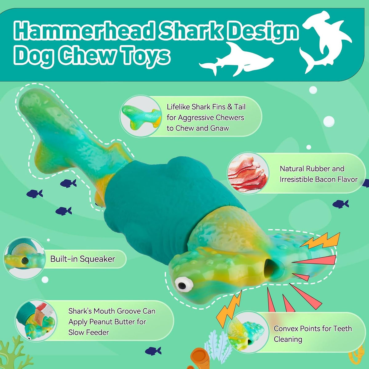 Dog Toys for Aggressive Chewers, Squeaky Tough Chew Toys