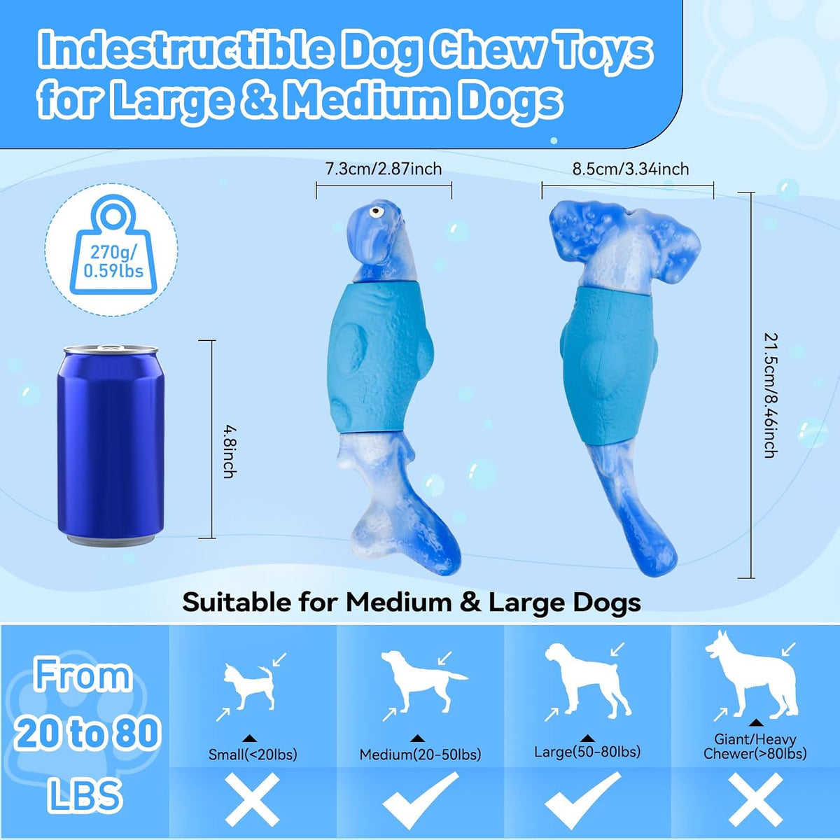 Dog Toys for Aggressive Chewers, Squeaky Tough Chew Toys