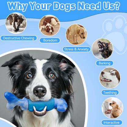 Dog Toys for Aggressive Chewers, Squeaky Tough Chew Toys