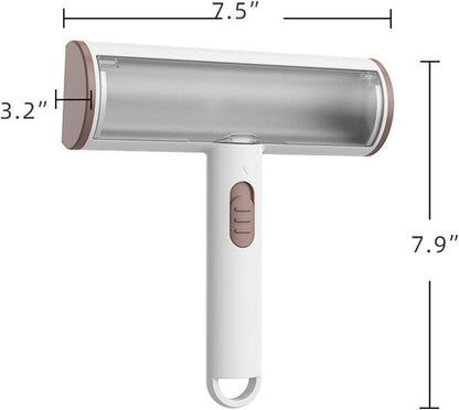 Pet Hair Remover, Lint Brush- Reusable Lint Roller for Cat & Dog Hair on Couch, Carpet, Rugs & Bedding- Portable, Eco-Friendly, No Need for Lint Roller Refills (Gray & White)