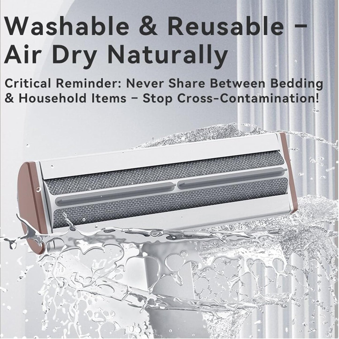 Pet Hair Remover, Lint Brush- Reusable Lint Roller for Cat & Dog Hair on Couch, Carpet, Rugs & Bedding- Portable, Eco-Friendly, No Need for Lint Roller Refills (Gray & White)