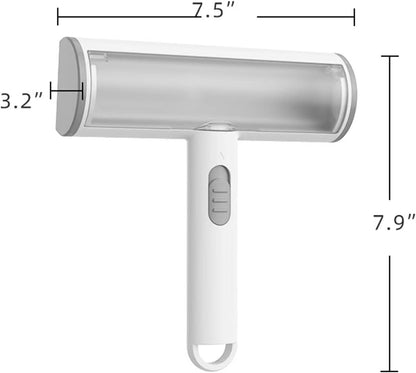 Pet Hair Remover, Lint Brush- Reusable Lint Roller for Cat & Dog Hair on Couch, Carpet, Rugs & Bedding- Portable, Eco-Friendly, No Need for Lint Roller Refills (Gray & White)