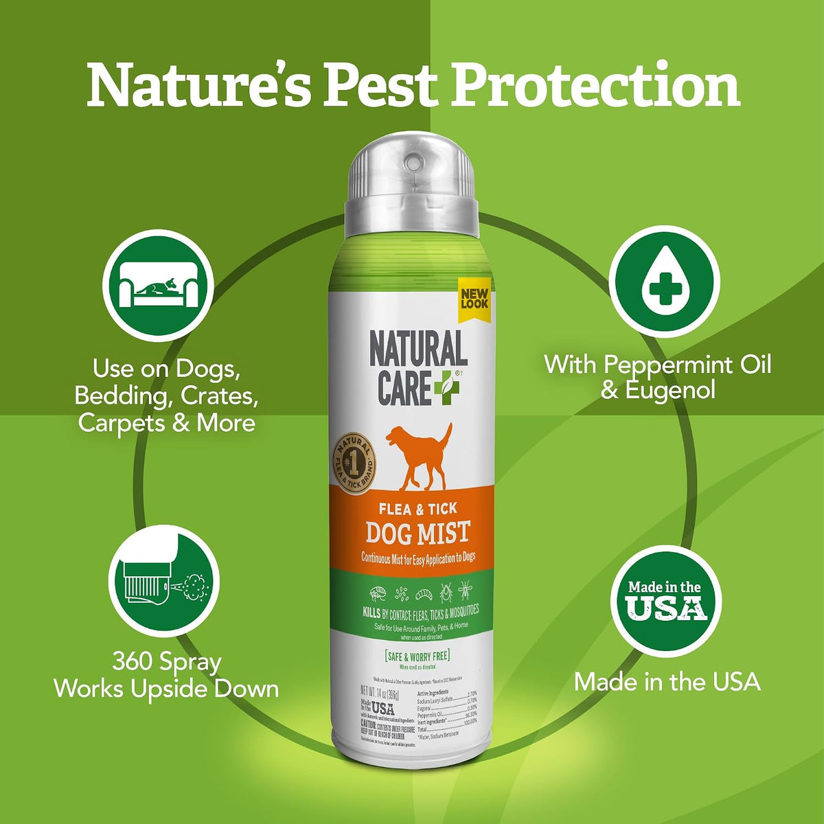 Flea & Tick Spray for Dogs, Flea & Tick Treatment, 14oz