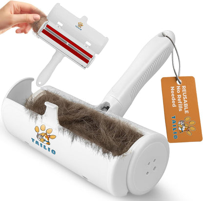 Pet Hair Remover and Reusable Lint Roller - Cat and Dog Hair Remover for Couch, Furniture, Carpet, Clothing and Bedding - Portable, Multi-Surface Fur Removal Tool (Gray)