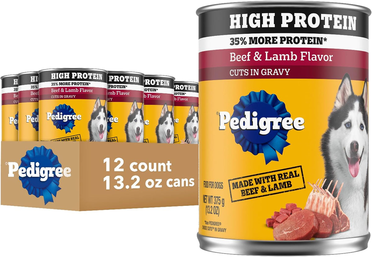 High Protein Cuts in Gravy Pack Wet Dog Food, 13.2 oz, 12 Count