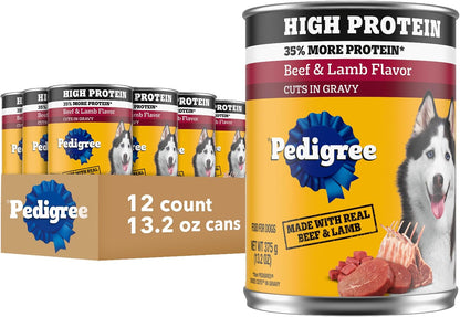 High Protein Cuts in Gravy Pack Wet Dog Food, 13.2 oz, 12 Count