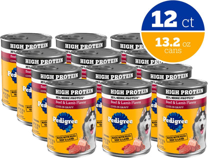 High Protein Cuts in Gravy Pack Wet Dog Food, 13.2 oz, 12 Count