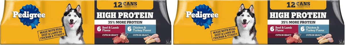 High Protein Cuts in Gravy Pack Wet Dog Food, 13.2 oz, 12 Count