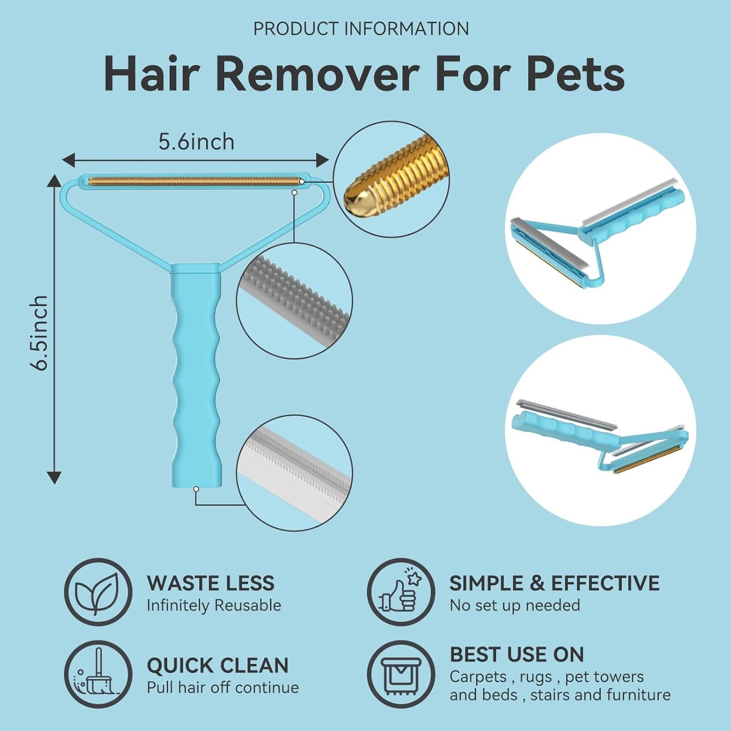 Lint Remover,Pet Hair Remover, Dog Cat Hair Remover,Carpet Rake for Pet Hair Removal,Carpet Rake,Lint Brush,Lint Shaver for Carpets, Car Mat,Couch,Pet Bed,Furniture & Rug(1 PCS)