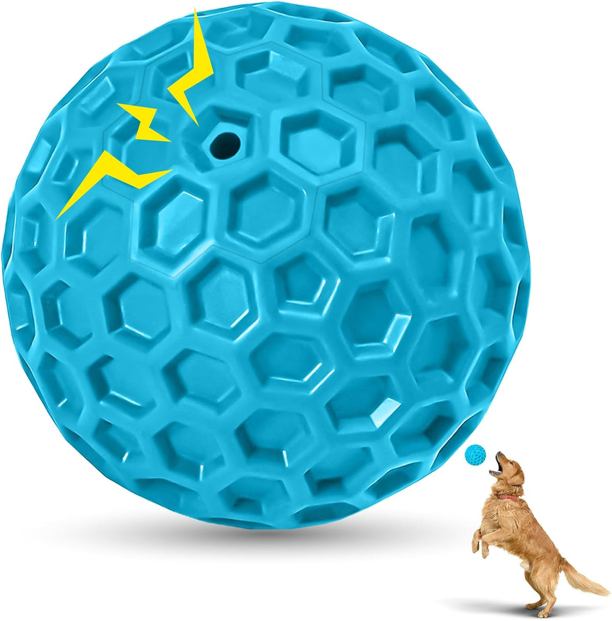 2 Pack Indestructible Squeaky Dog Balls for Aggressive Chewers, Interactive Dog Toys for Teething, Relieving Anxiety. Chew Toy for Large, Medium Breeds, Outdoor Rubber Balls.