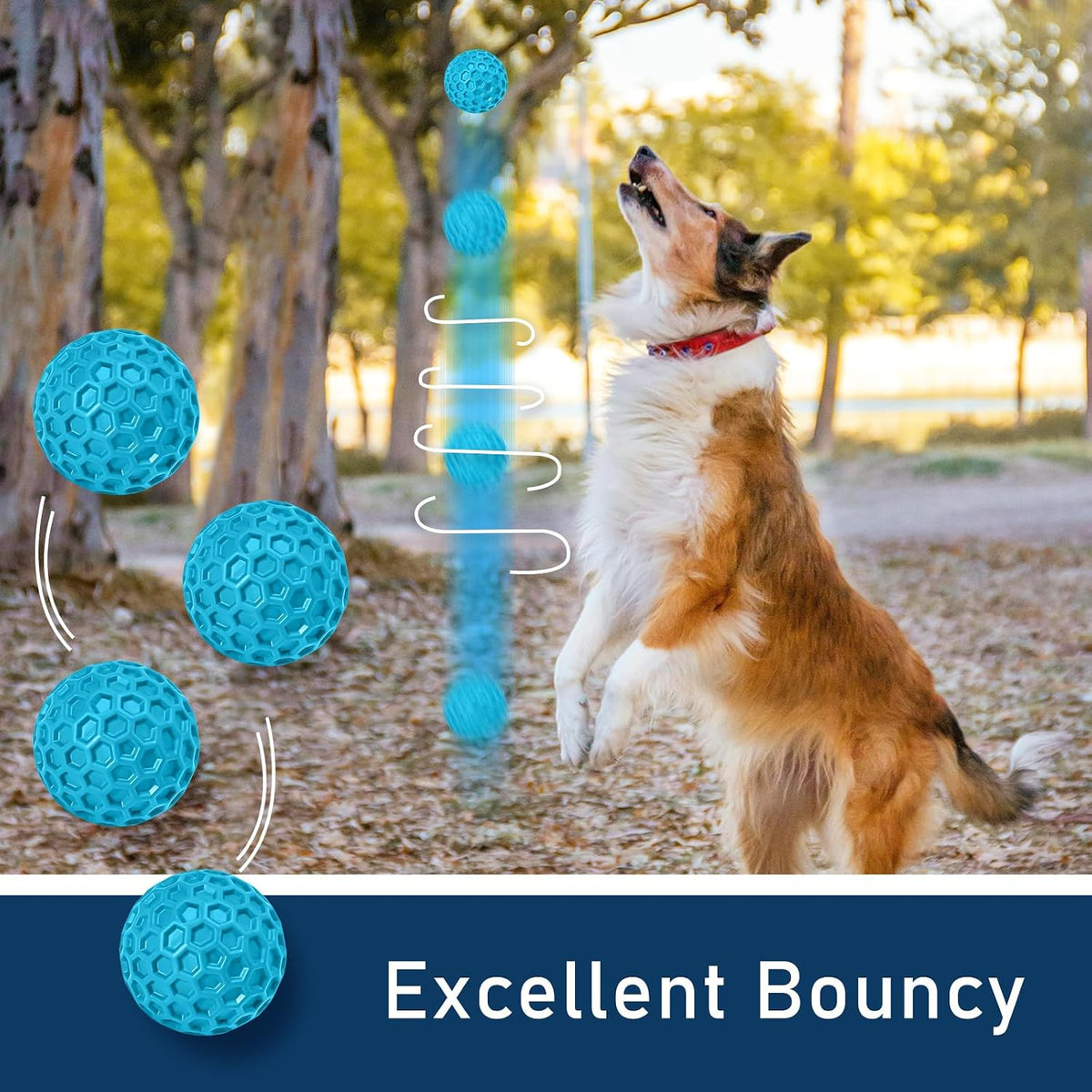 2 Pack Indestructible Squeaky Dog Balls for Aggressive Chewers, Interactive Dog Toys for Teething, Relieving Anxiety. Chew Toy for Large, Medium Breeds, Outdoor Rubber Balls.