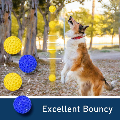 2 Pack Indestructible Squeaky Dog Balls for Aggressive Chewers, Interactive Dog Toys for Teething, Relieving Anxiety. Chew Toy for Large, Medium Breeds, Outdoor Rubber Balls.