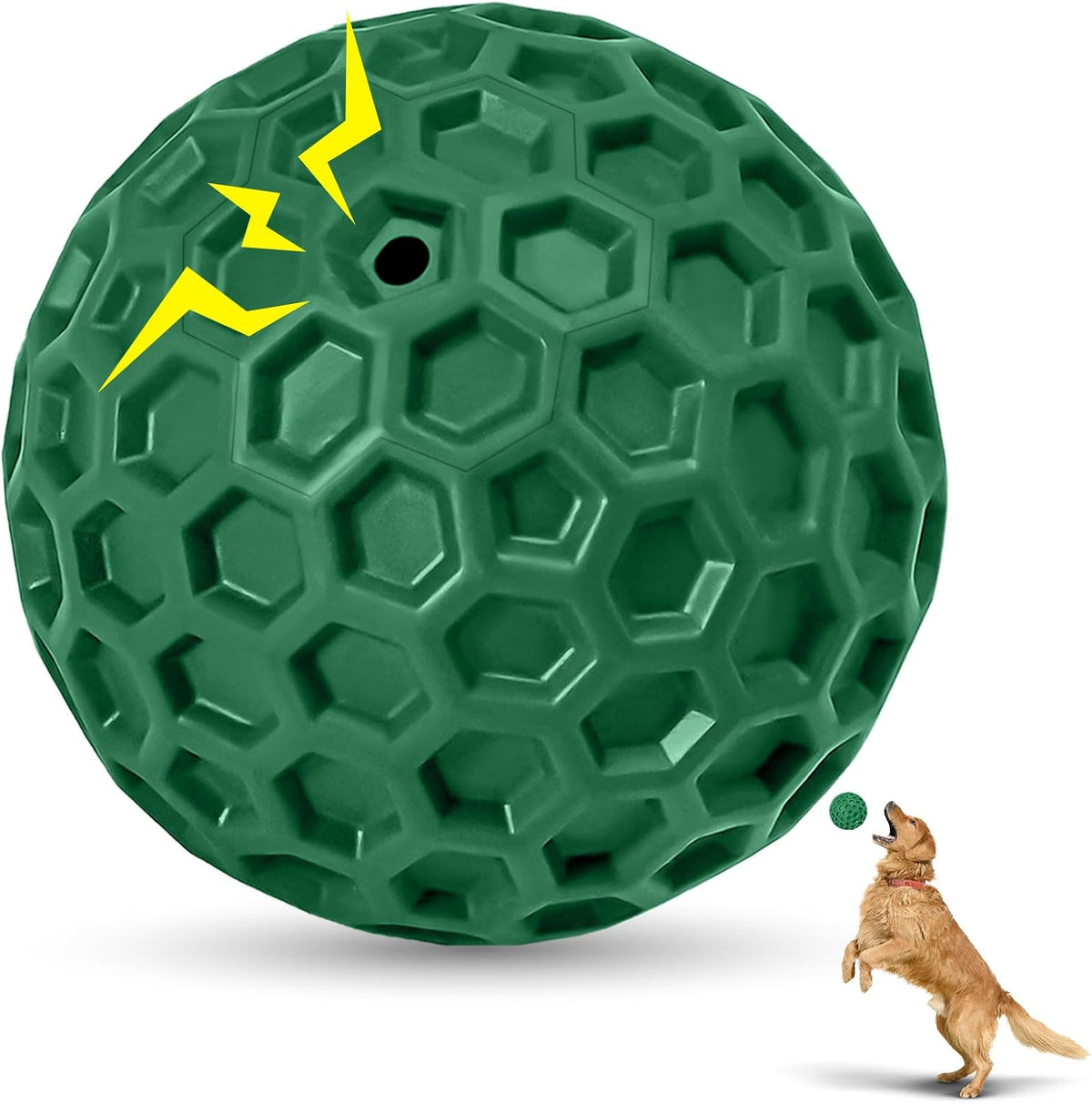 2 Pack Indestructible Squeaky Dog Balls for Aggressive Chewers, Interactive Dog Toys for Teething, Relieving Anxiety. Chew Toy for Large, Medium Breeds, Outdoor Rubber Balls.