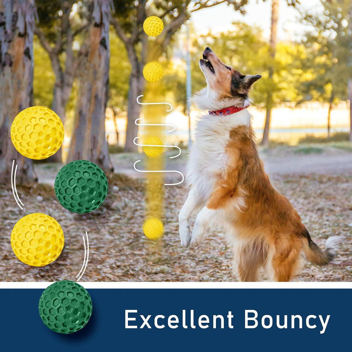 2 Pack Indestructible Squeaky Dog Balls for Aggressive Chewers, Interactive Dog Toys for Teething, Relieving Anxiety. Chew Toy for Large, Medium Breeds, Outdoor Rubber Balls.