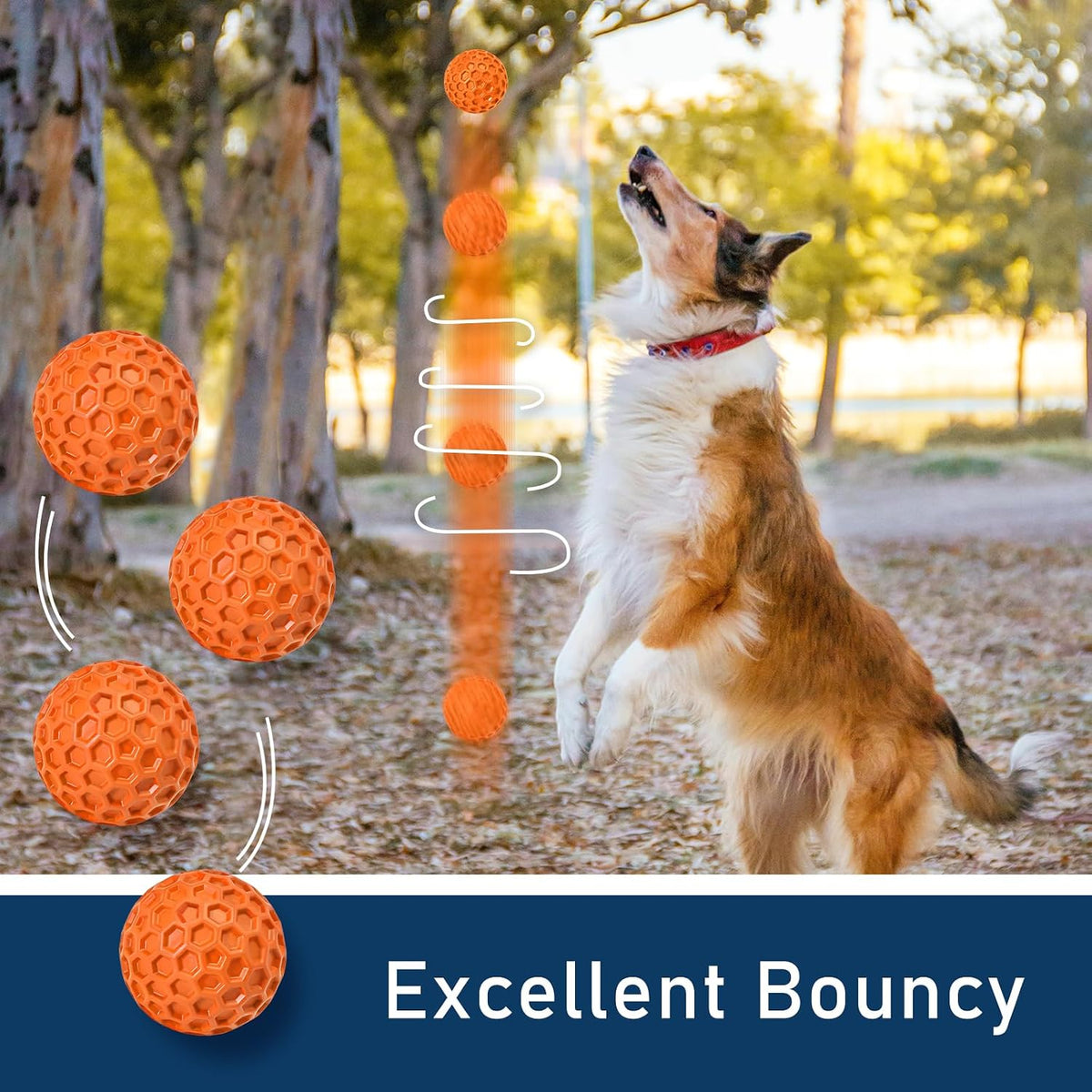 2 Pack Indestructible Squeaky Dog Balls for Aggressive Chewers, Interactive Dog Toys for Teething, Relieving Anxiety. Chew Toy for Large, Medium Breeds, Outdoor Rubber Balls.