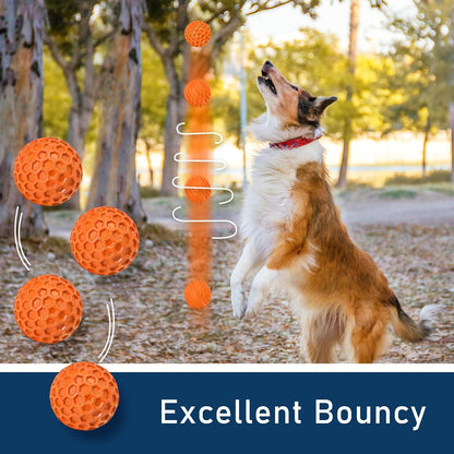 2 Pack Indestructible Squeaky Dog Balls for Aggressive Chewers, Interactive Dog Toys for Teething, Relieving Anxiety. Chew Toy for Large, Medium Breeds, Outdoor Rubber Balls.
