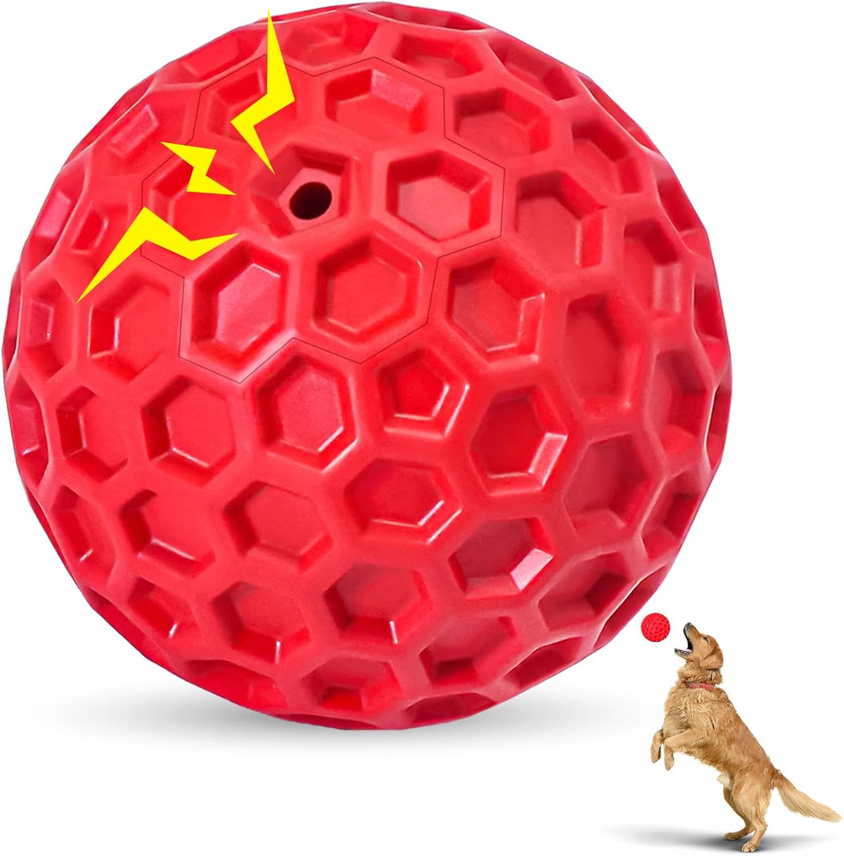 2 Pack Indestructible Squeaky Dog Balls for Aggressive Chewers, Interactive Dog Toys for Teething, Relieving Anxiety. Chew Toy for Large, Medium Breeds, Outdoor Rubber Balls.